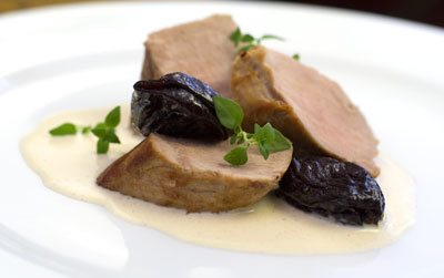 picture of Pork fillet and prunes with a creamy sauce
 Meat